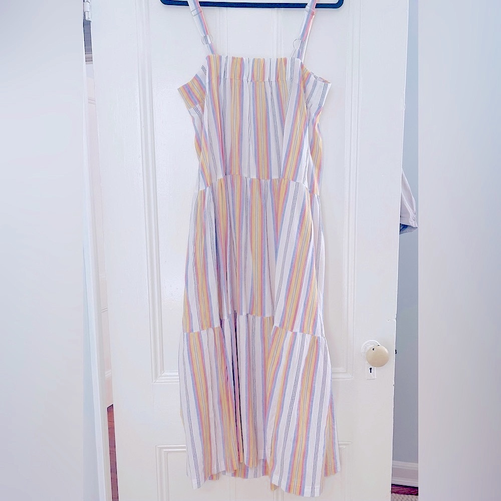 NWOT Label Of Love Striped Cotton Tiered Midi/Maxi Dress - Small - Picture 3 of 9